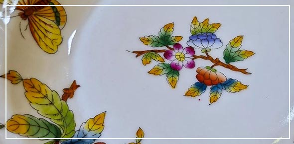 Porcelán lepkés tányér készlet